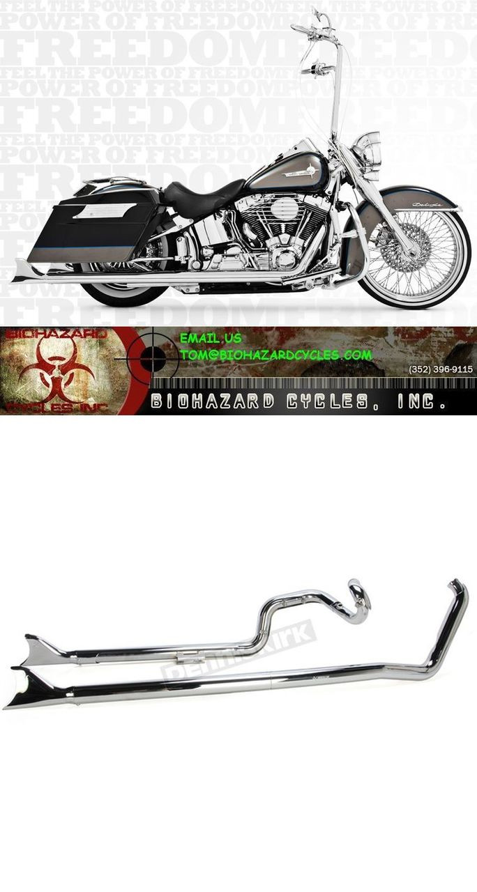 Freedom Hd00323 Chrome 36 In. True Dual Sharktail Exhaust Softail