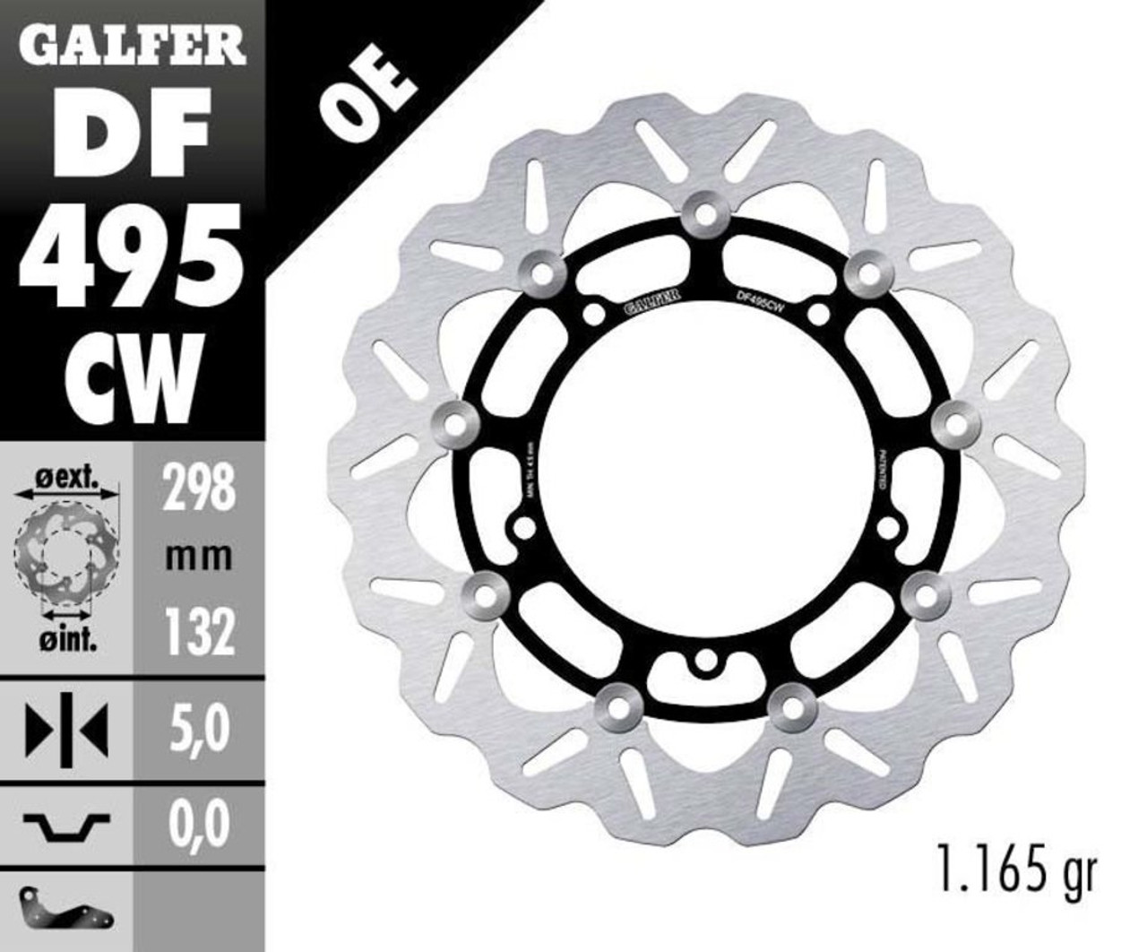 Galfer Wave BRAKE Rotor FRONT DF495CW FZ09 MT09 MT-09