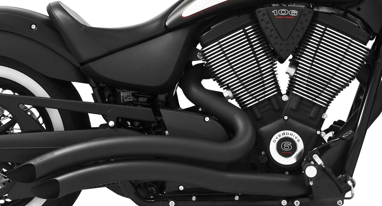 FREEDOM PERFORMANCE MV00012 BLACK SHARP CURVE RADIUS EXHAUST VICTORY