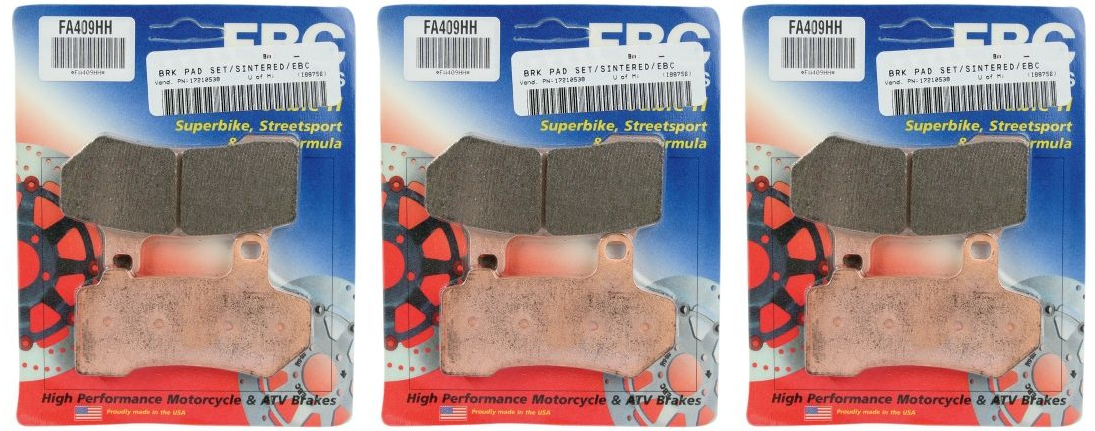 Ebc Hh Double H Sintered Metal Brake Pads - Fa409Hh 3 Sets Total
