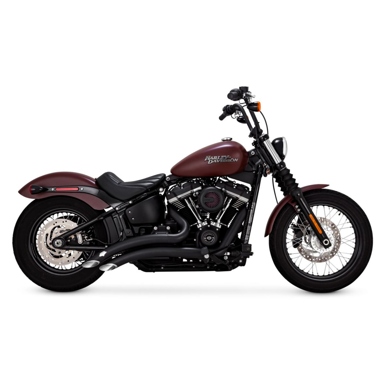 VANCE & HINES BIG RADIUS 2-INTO-2 BLACK EXHAUST M8 SOFTAIL 18-23