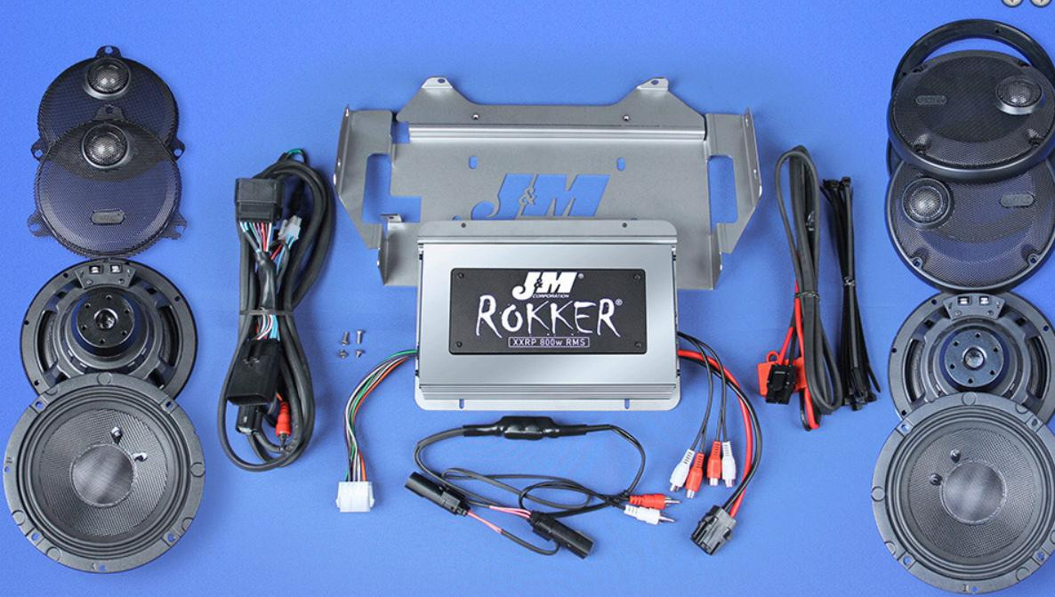 J&M Stage-5 Rokker Xxr Custom 800W 4-Speaker/Amplifier Install Kit