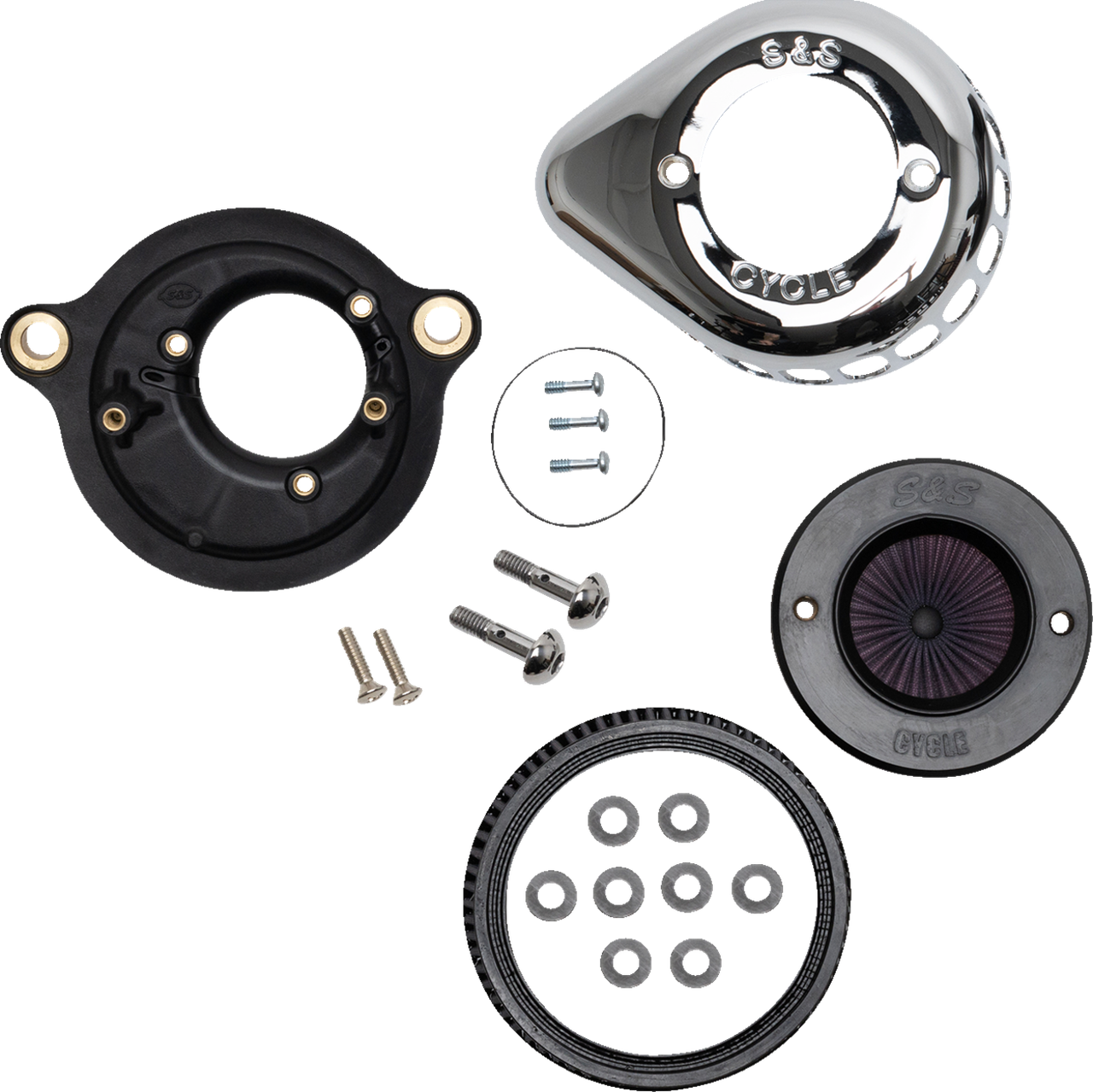 S&S 170-0717A Stealth Air Stinger Kit Chrome Teardrop 17-25 M8 Harley