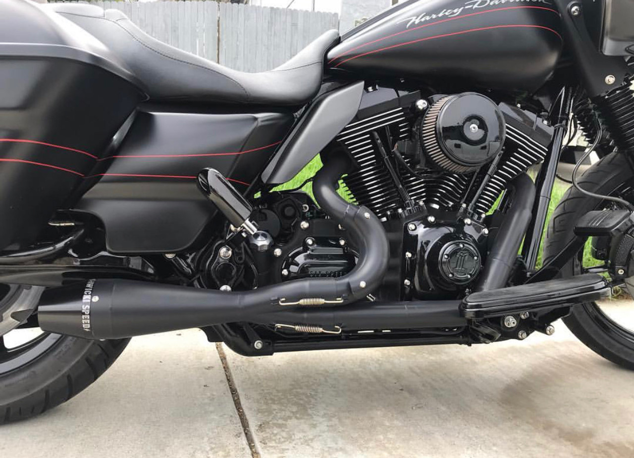 SAWICKI 930-01211 BLACK 2:1 Shorty EXHAUST M8 FL BAGGER 17-22