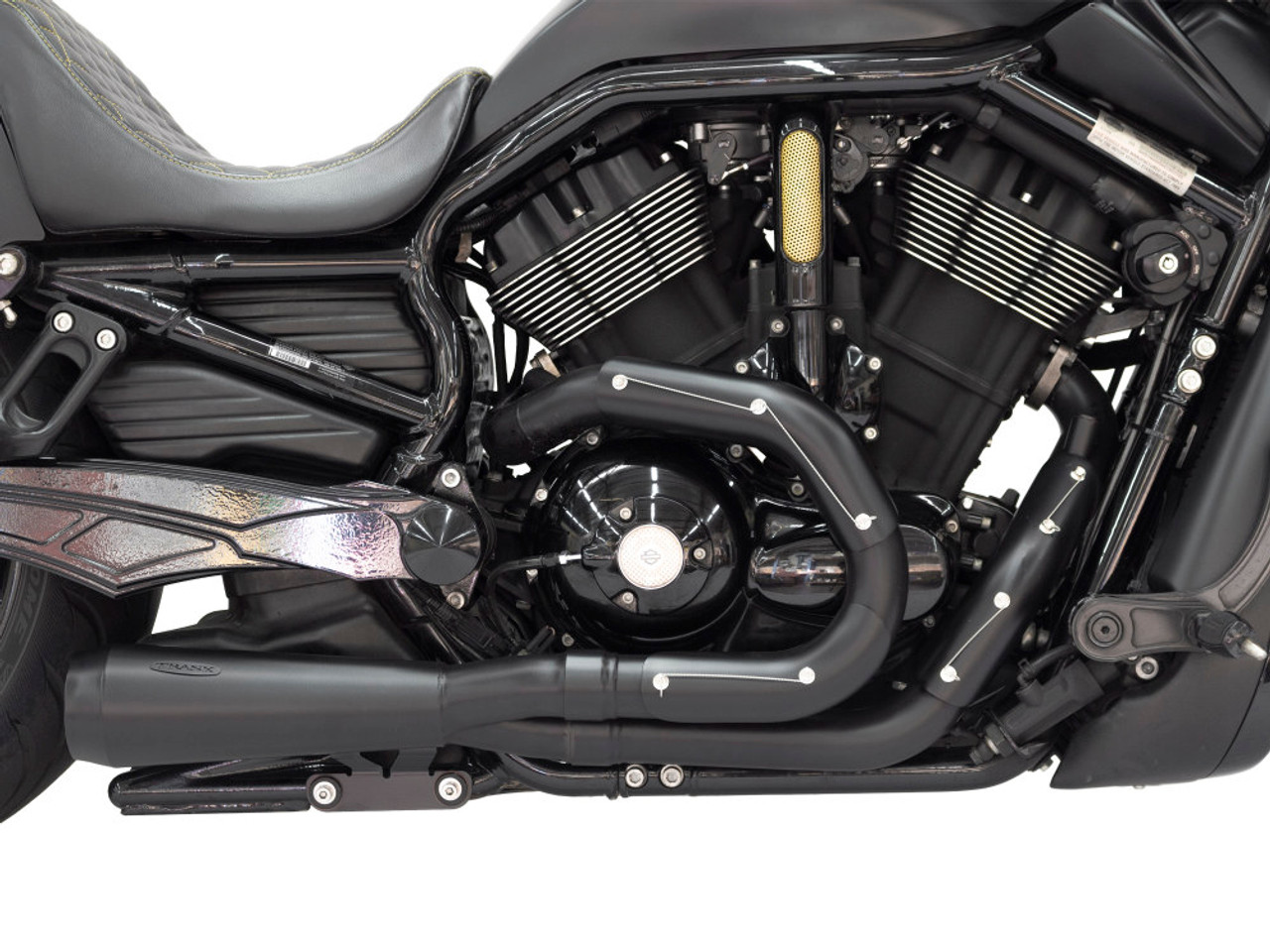 Trask Tm-5400Bk Black 2:1 Full Exhaust 07-17 V-Rod Vrod Harley