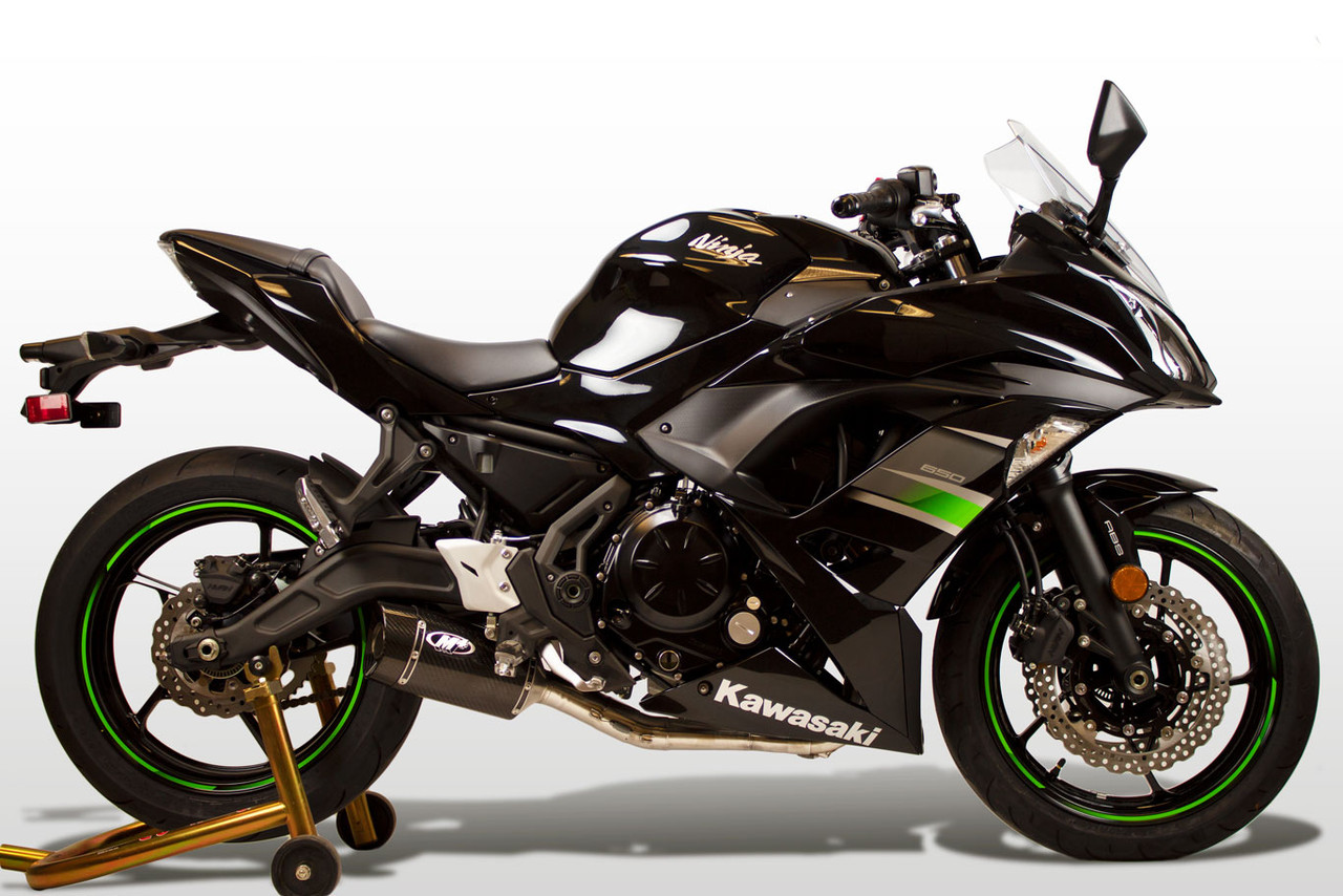 M4 Ka6624 Carbon Cat Delete Full Exhaust Ninja 650 650R Z650 17-25