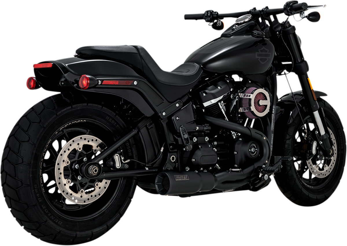 Vance 47331 2:1 Matte Black High Output Exhaust M8 Softail 18-25