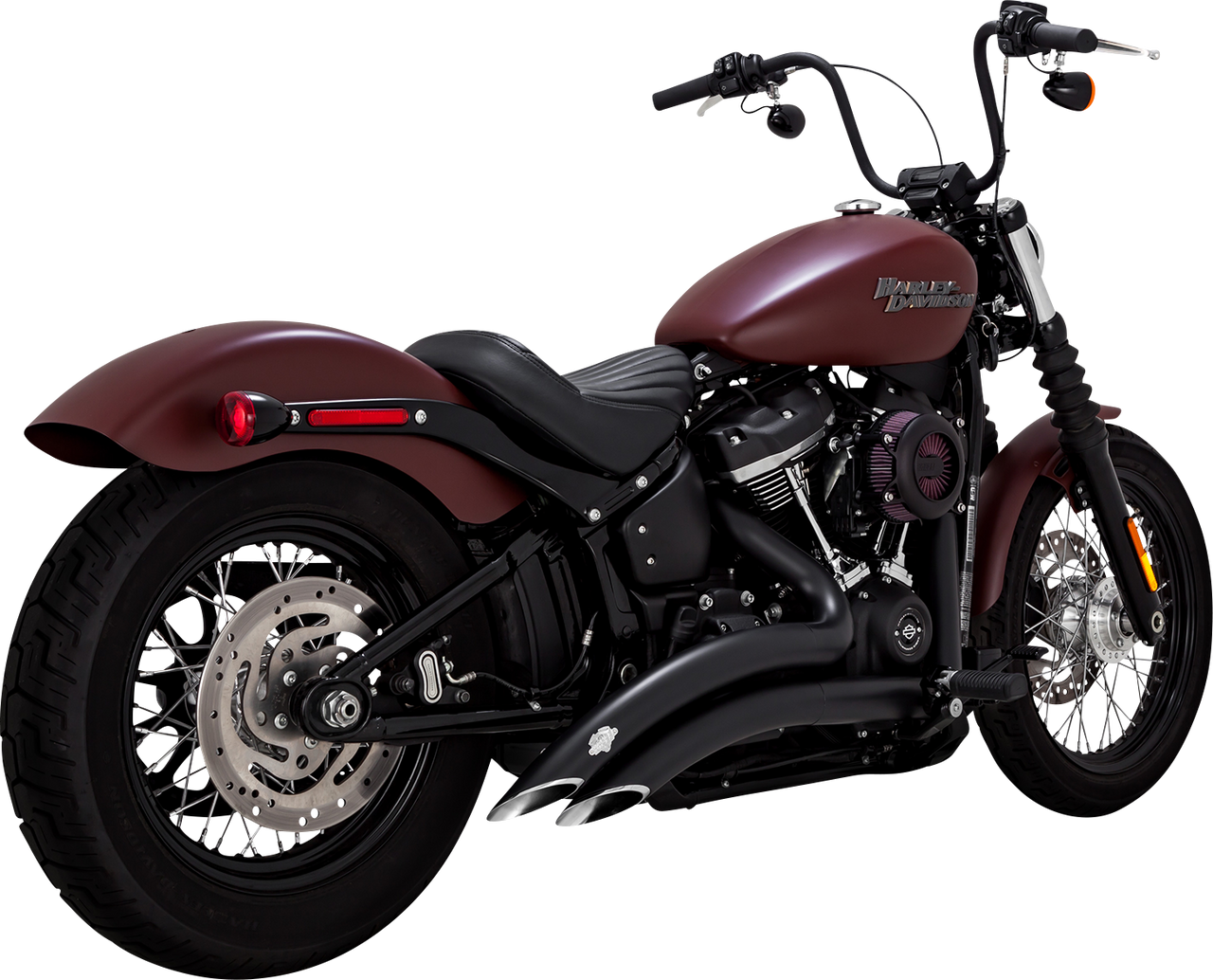 Vance 46377 Black Big Radius Dual Exhaust M8 Softail 18-25