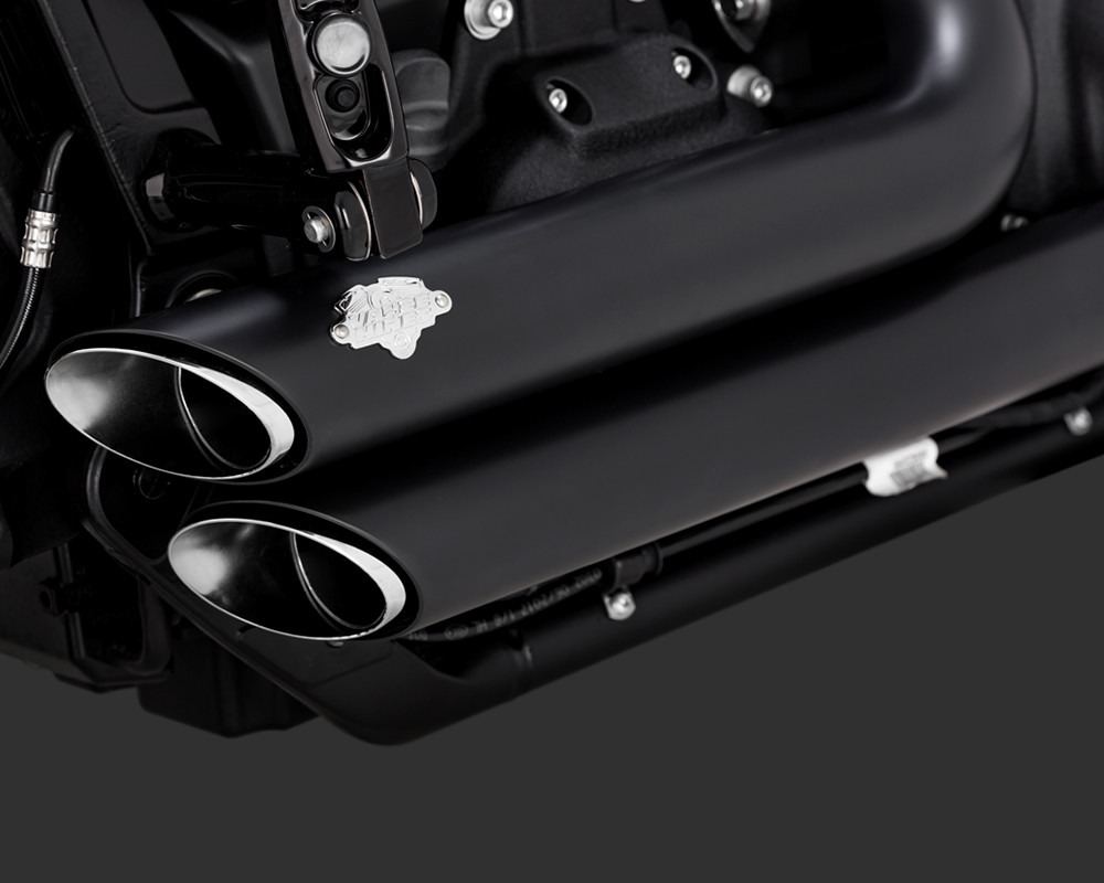 Vance 47333 Black Short Shot Staggered Exhaust M8 Softail 18-25