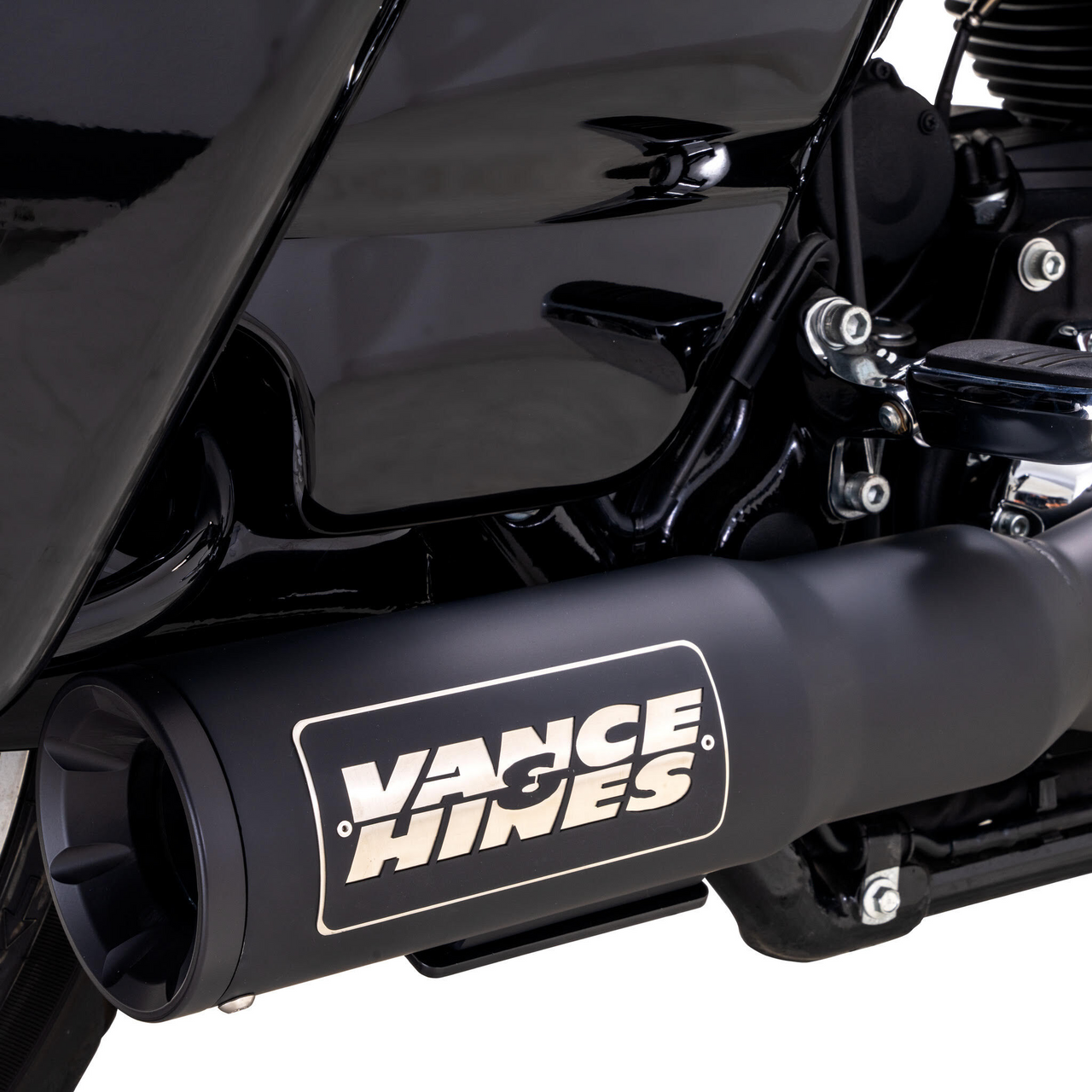 Vance 47321 Matte Black Hi Output 2 Into 1 Exhaust System M8 Fl 17-23