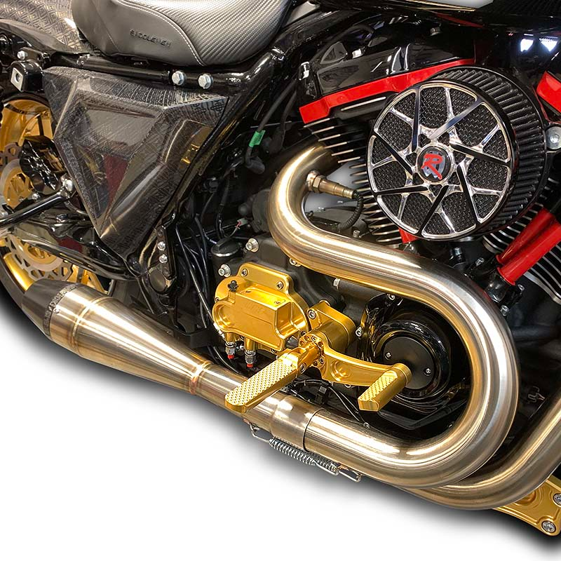 Hawg Halters MCK-FC21GS-FK Gold Dominator Mid Control Kit m8 Harley