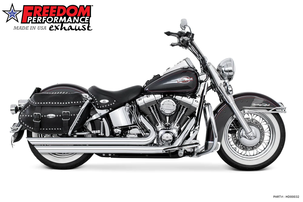 Freedom HD00032 Chrome Patriot Long Dual Exhaust 86-17 softail
