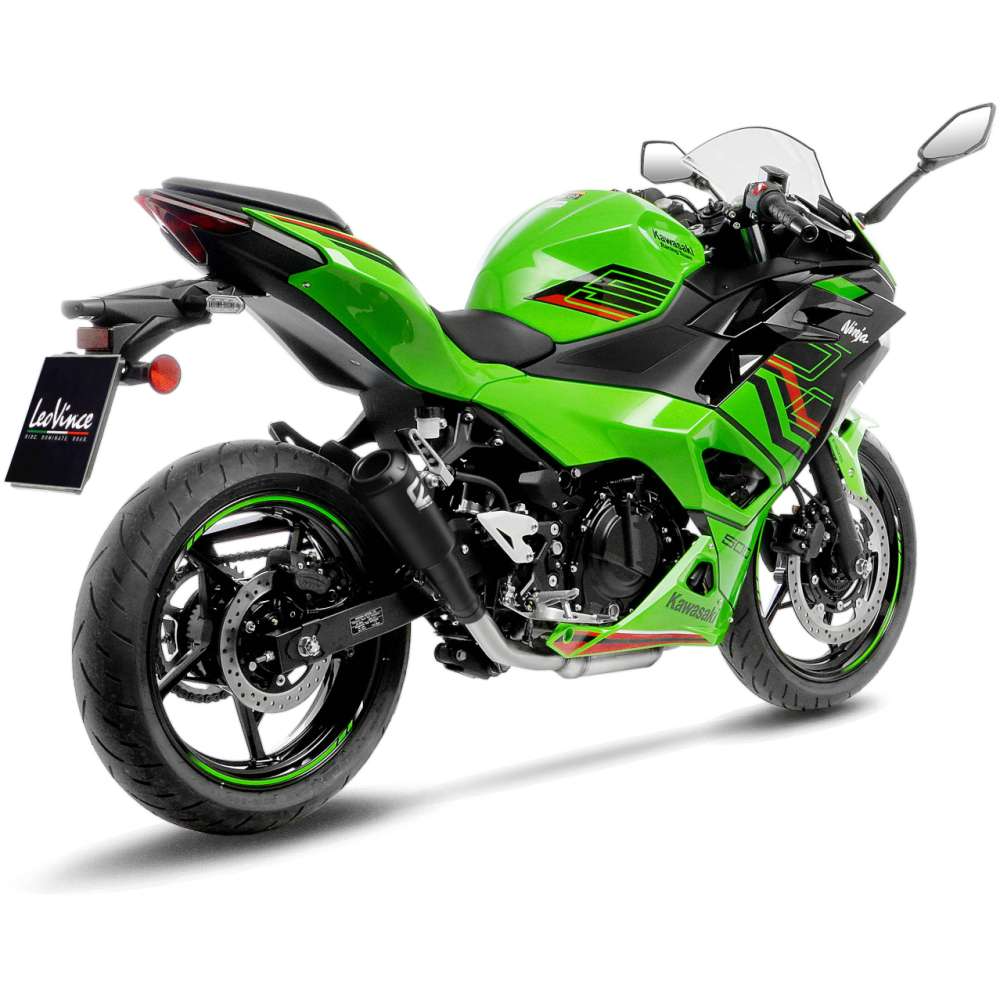 Leovince 15218Fbu Lv-10 Full Black Slip-On Exhaust Ninja 400 500 18-25