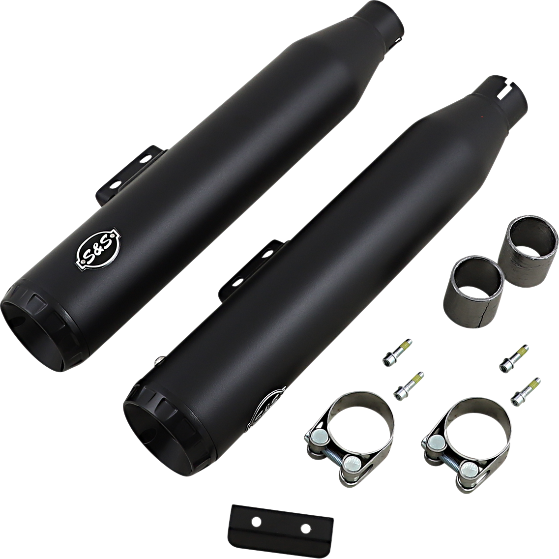 S&S 550-0754B Black Grand National Slip-on Mufflers exhaust M8 Softail