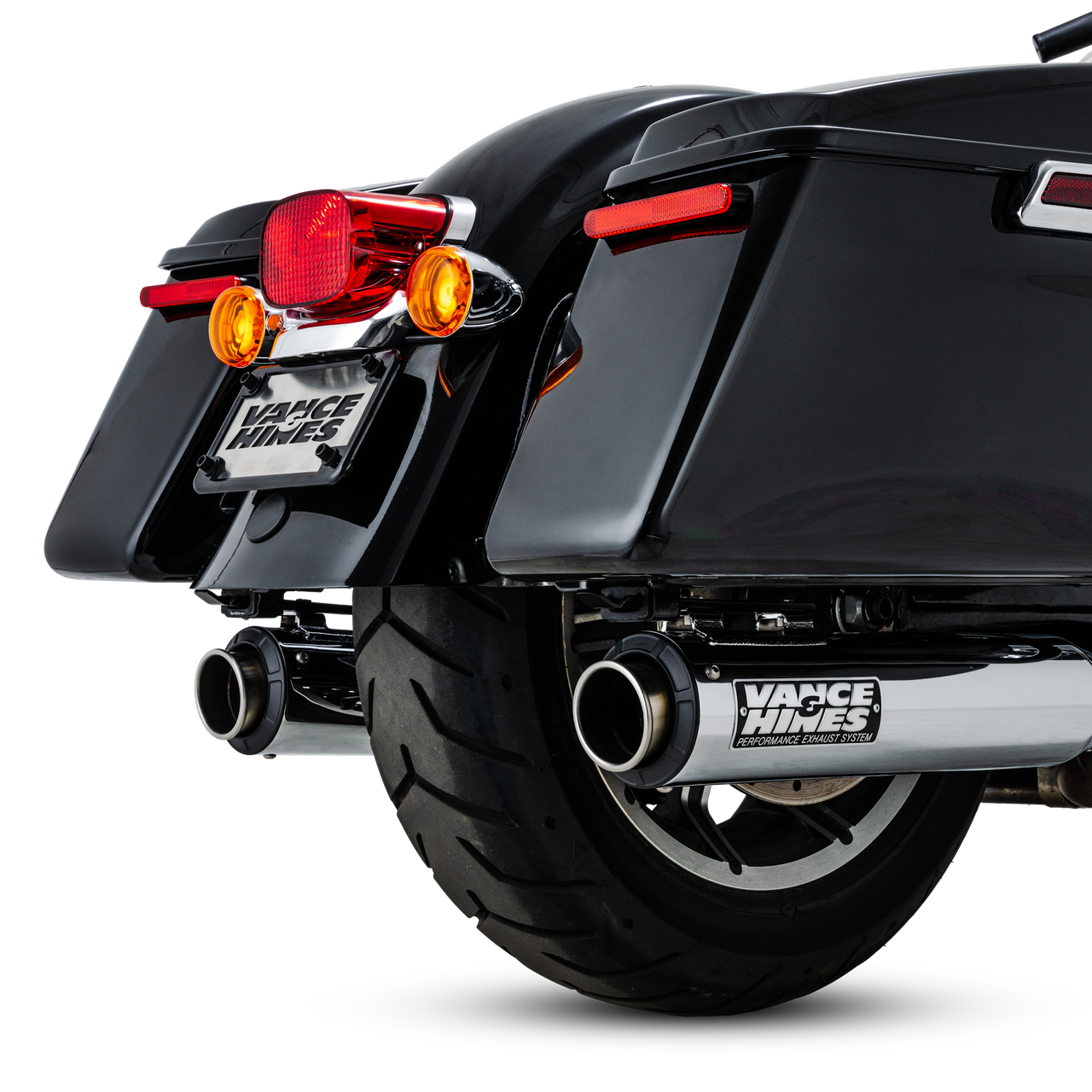 Vance & Hines 16721 Chrome Supersport Slip-on Exhaust 17-24 m8 FL