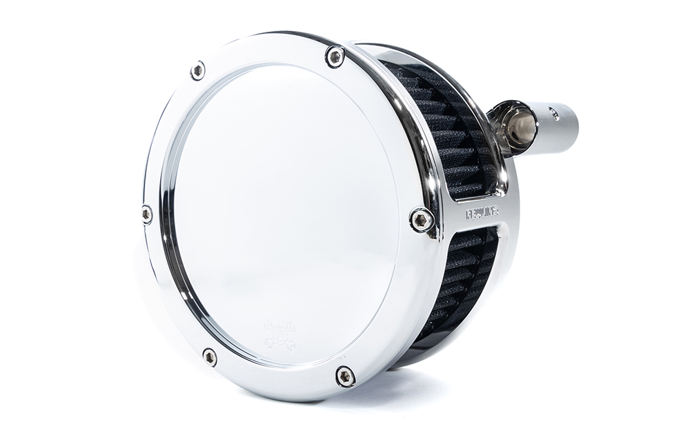 Feuling 5567 BA Air Cleaner Kit Chrome finish, Solid Cover, Black ...