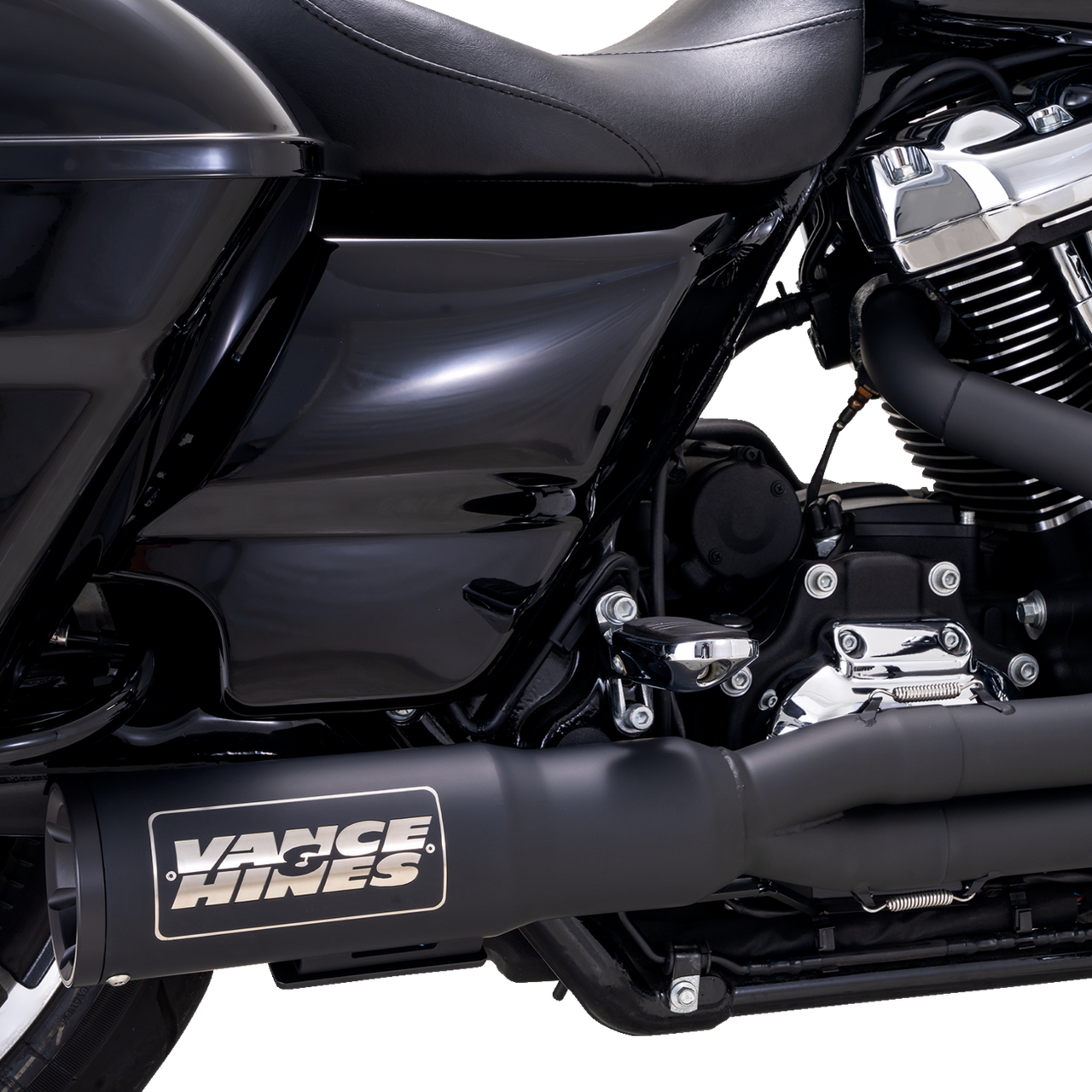 VANCE & HINES パフォーマンスエキゾーストシステム ブラック Vance & Hines 47321-22 2:1 Black High Output RR exhaust FL 17-23