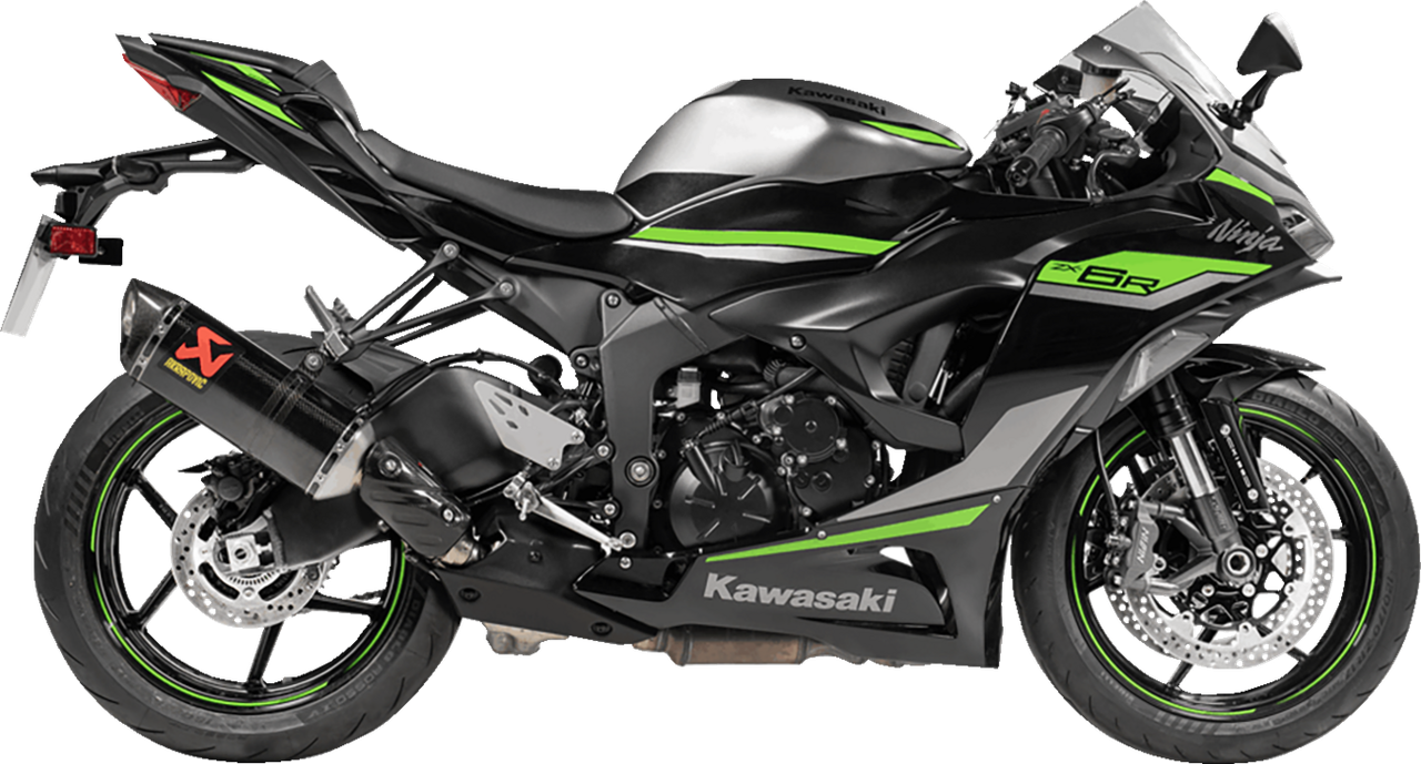 Akrapovic S-K6So7-Hzc/3 Carbon Slip-On Exhaust Zx6R Zx-6R 13-25