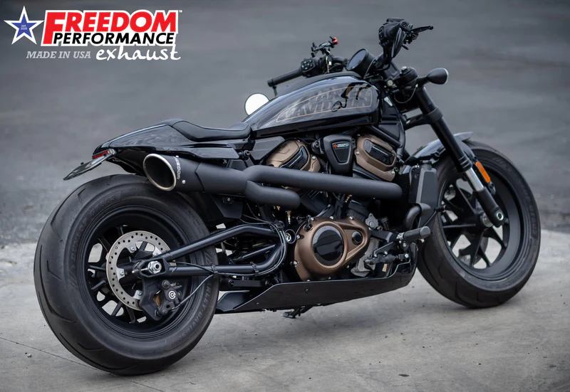 Freedom HD02280 2:1 Black High Mount Combat Full Exhaust Sportster