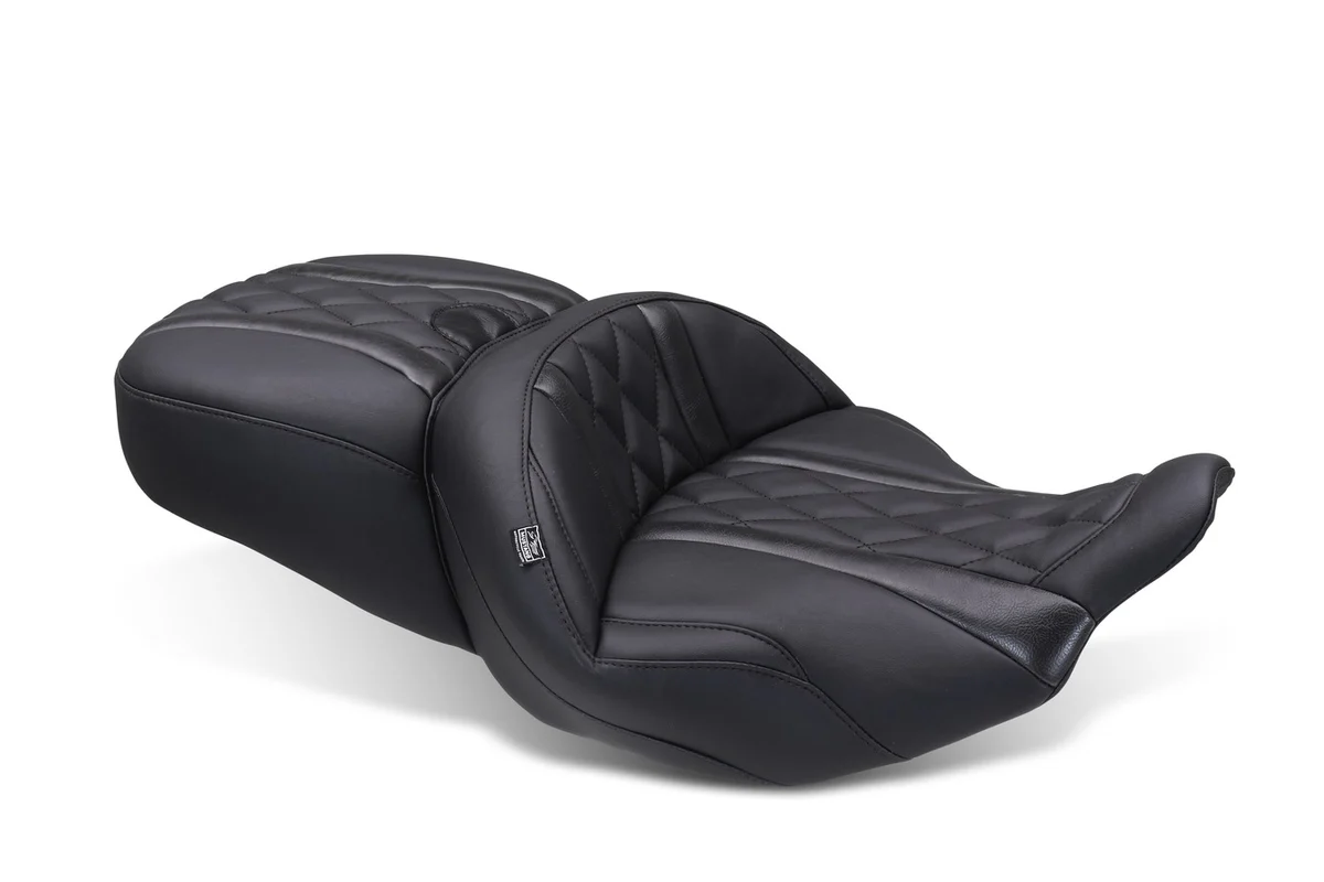 ホワイトs Mustang 89411 Super Touring Deluxe Diamond Seat 24-25 Road