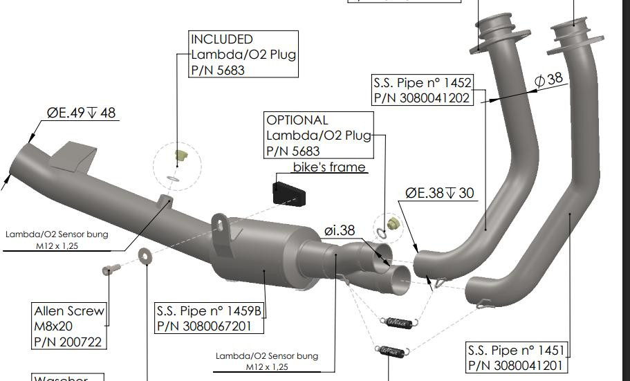 Leovince 80067 stainless Header exhaust pipe Honda XL 750 TRANSALP