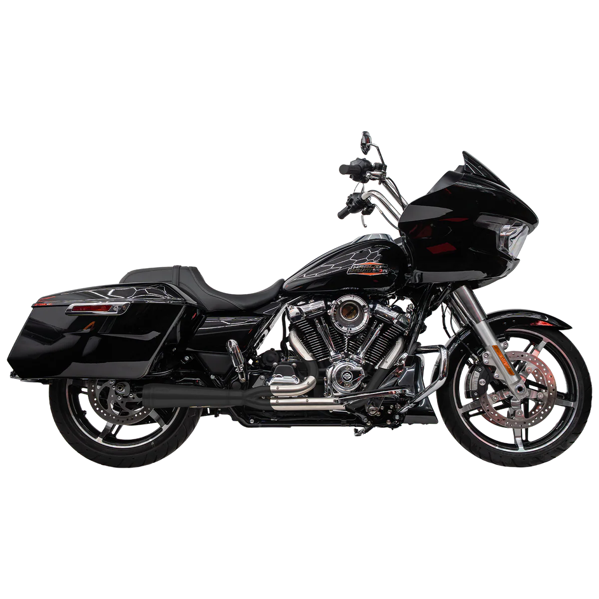 TRASK TM-5011BKBK Full Black Assault 2-Into-1 Exhaust System FL 24-26