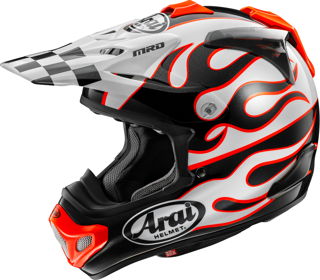 アライ，Helmet、M ARAI HELMETS 0110-8954 VX-Pro4 Flame Helmet - Flame White Small