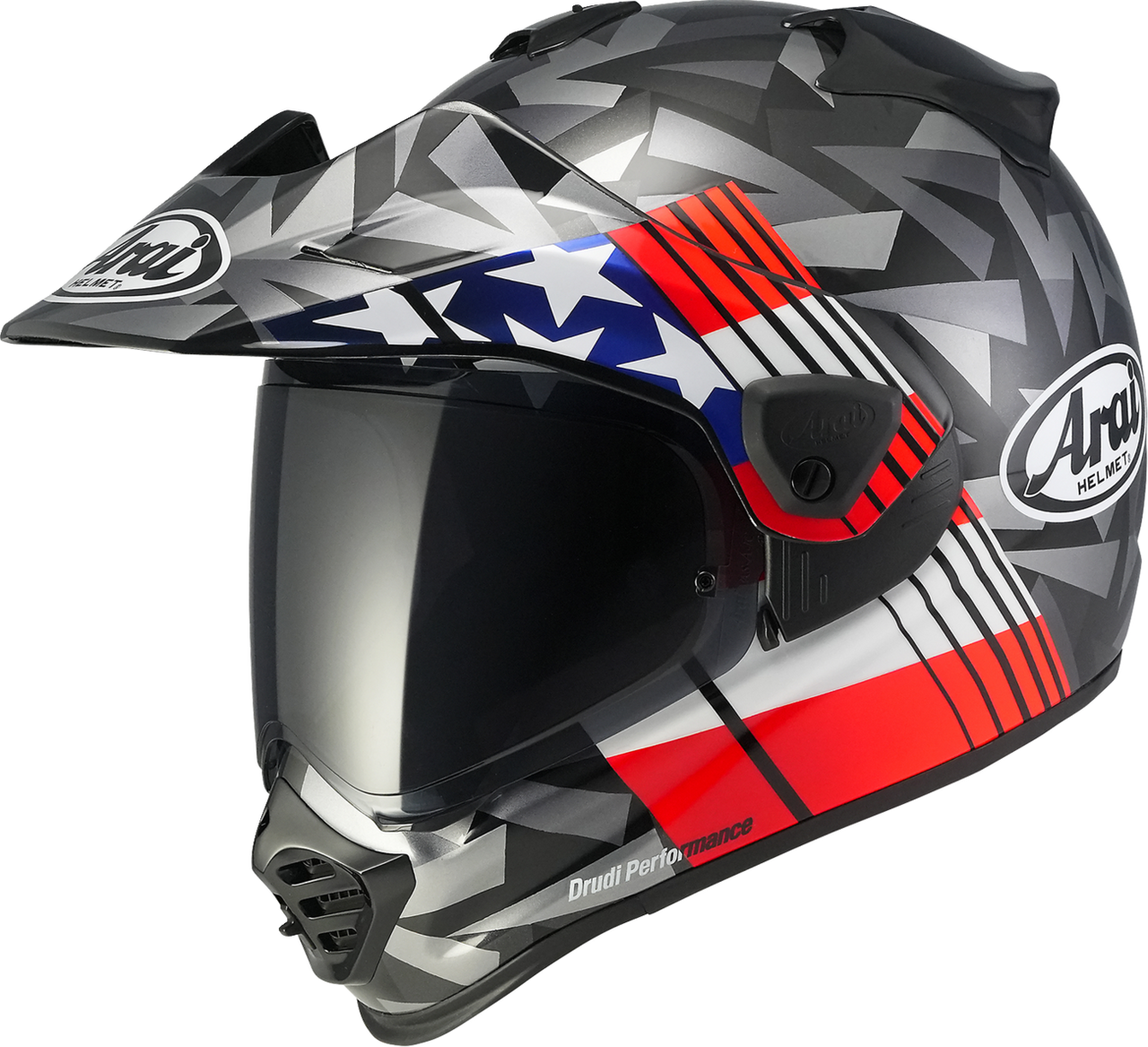 arai america helmet Helmets Corsair-X Cadalora Restyle XS Rounded chin bar maintains compact shell length resulting in less protrusion Arai Corsair-X Helmet - Schwantz