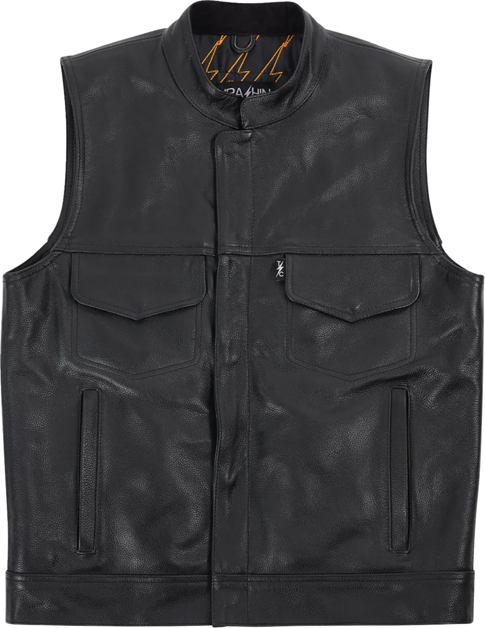 THRASHIN SUPPLY CO. TMJ-14-12 Mulholland Leather Riding Vest - Black