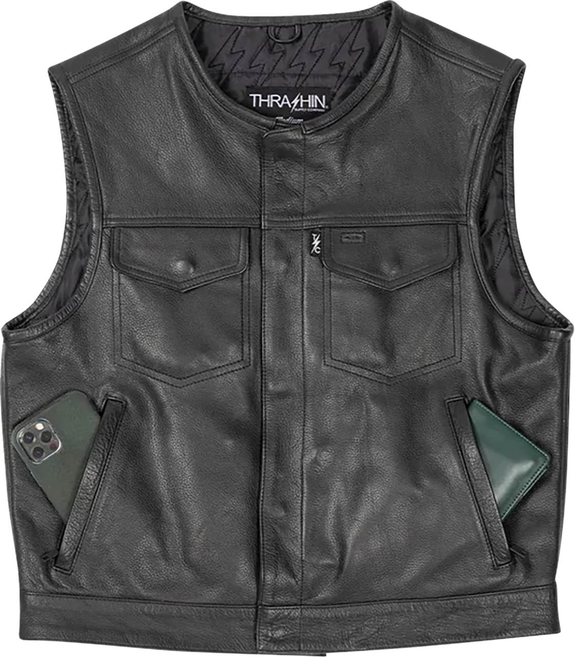 じ*ん様 Rich i LETHER VEST サイズフリー THRASHIN SUPPLY CO. TMJ-17-08 Encinal Leather Shorty Riding Vest -