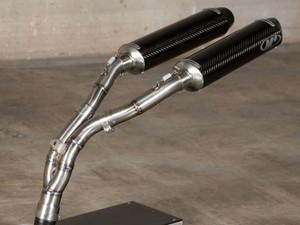 M4 Ya9734 3/4 Dual Carbon Cf Exhaust Mufflers W Cat Elim Yzf-R1 R1 07-08 M4 Ya9734 3/4 Dual Carbon Cf Exhaust Mufflers W Cat Elim Yzf-R1 R1 07-08