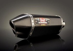 YOSHIMURA 1160023220 R-77D R77D SLIP ON SO EXHAUST MUFFLER SYSTEM 
CARBON FIBER MUFFLER WITH CF DUAL OUTLET END CAP
STAINLESS STEEL SS MID PIPE CONNECTS TO CATALYZER
SUZUKI GSXR600 GSXR750 GSX-R600 GSX-R750 GSXR 600 750
11 2011 12 2012 13 2013 14 2014 15 2015