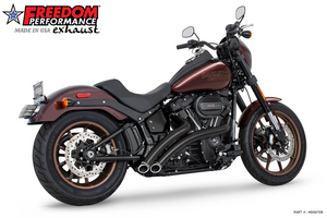 Freedom Hd00709 Black w Sculpted tip Radical Radius Exhaust M8 Softail 18-25 Freedom Hd00709 Black w Sculpted tip Radical Radius Exhaust M8 Softail 18-25