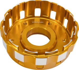 TRASK TM-2017 Gold Billet Clutch Basket harley M8 17-25 TRASK TM-2017 Gold Billet Clutch Basket harley M8 17-25