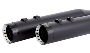 KHROME WERKS  4.50" HP-PLUS BLACK TURBINE BILLET TIP MUFFLERS FL 17-22