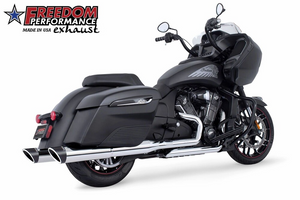 FREEDOM PERFORMANCE IN00208 CHROME W BLACK SLASH TIPS 2 STEP SLIP-ON EXHAUST MUFFLERS INDIAN BAGGERS FREEDOM PERFORMANCE IN00208 CHROME W BLACK SLASH TIPS 2 STEP SLIP-ON EXHAUST MUFFLERS INDIAN BAGGERS