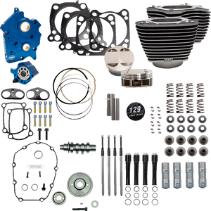 S&S 310-1227 129" Big Bore Kit gear cam black highlighted Oil cooled M8 S&S 310-1227 129" Big Bore Kit gear cam black highlighted Oil cooled M8