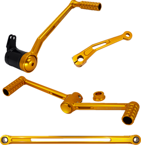 Arlen Ness 420-101 Gold SpeedLiner Heel Toe Foot Control Kit fl touring 14-24