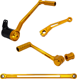 Arlen Ness 420-104 Gold SpeedLiner Solo Toe Foot Control Kit fl touring