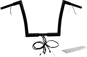 Fat Baggers 702912-B 12" EZ Install Flat Top Gloss Black Handlebar Kit 17-24 Road Glide M8