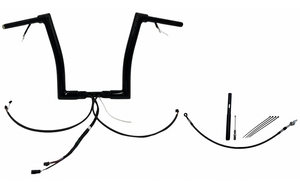 Fat Baggers 612914-B 14" EZ Install Flat Top Gloss Black Handlebar Kit 17-24 Road Glide