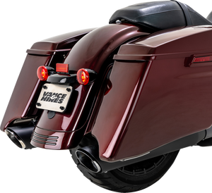 Vance & Hines 46672 Black Twin Slash Exhaust mufflers 4" FL m8 17-24 Vance & Hines 46672 Black Twin Slash Exhaust mufflers 4" FL m8 17-24