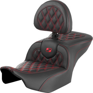 Saddlemen RoadSofa Black w Red Lattice Stitch LS & Backrest Road & Street glide 24-25 Saddlemen RoadSofa Black w Red Lattice Stitch LS & Backrest Road & Street glide 24-25