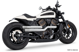 Freedom HD02126 Chrome w Black tip Perforated High Exhaust Sportster S 21-24 Freedom HD02126 Chrome w Black tip Perforated High Exhaust Sportster S 21-24