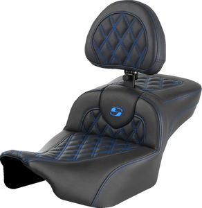 Saddlemen 823-07-184B1 Roadsofa Backrest Extended Reach Seat Blue Lattice Stitch FLTR FLHX 23 24 road stret glide cvo 2023 2024 Saddlemen 823-07-184B1 Roadsofa Backrest Extended Reach Seat Blue Lattice Stitch FLTR FLHX 23 24 road stret glide cvo 2023 2024