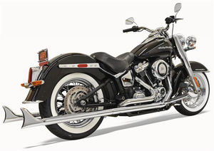 Chrome True Duals 36" in. 2-1/4" Fishtail Mufflers with Baffles for 2018-2020 Softail Chrome True Duals 36" in. 2-1/4" Fishtail Mufflers with Baffles for 2018-2020 Softail