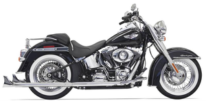 Bassani 1S46E-36 Chrome True Duals w/36 in. 2.25" Fishtail Mufflers and for 07-15 Softail Bassani 1S46E-36 Chrome True Duals w/36 in. 2.25" Fishtail Mufflers and for 07-15 Softail