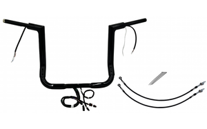 Fat Baggers 601214-B EZ Install Wired Handlebars 1-1/2" Flat Top 14" Black Fat Baggers 601214-B EZ Install Wired Handlebars 1-1/2" Flat Top 14" Black