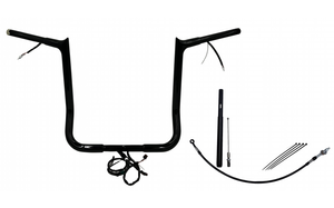 Fat Baggers 912016-B EZ Install Wired Handlebars 1-1/4" Pointed Top 16" Black Fat Baggers 912016-B EZ Install Wired Handlebars 1-1/4" Pointed Top 16" Black