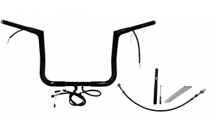 Fat Baggers 712012-B EZ Install Wired Handlebars 1-1/4" Flat Top 12" Black Fat Baggers 712012-B EZ Install Wired Handlebars 1-1/4" Flat Top 12" Black